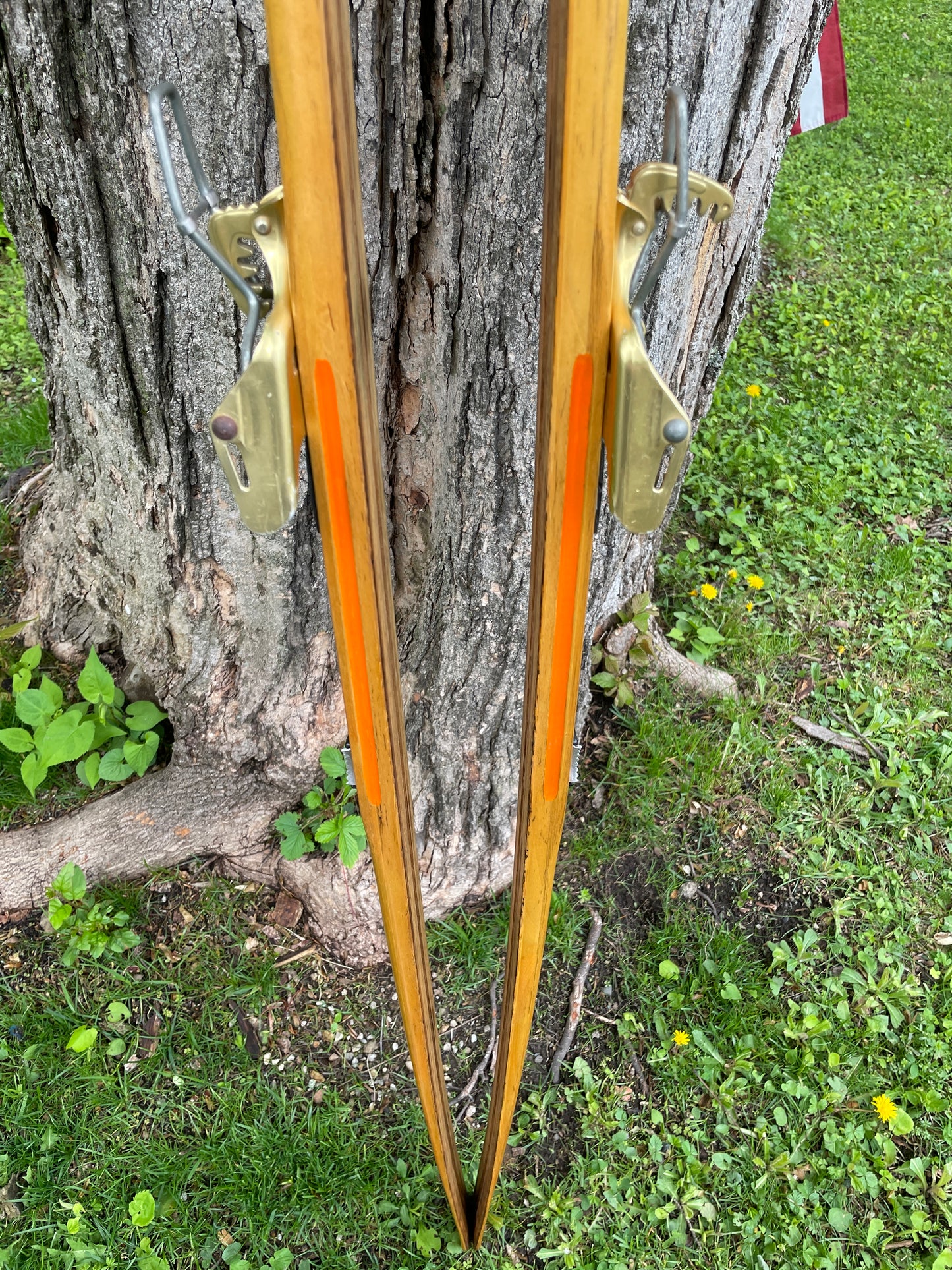 205cm Eggen 1970s Wood Cross-Country Racing Skis - Professionally Restored