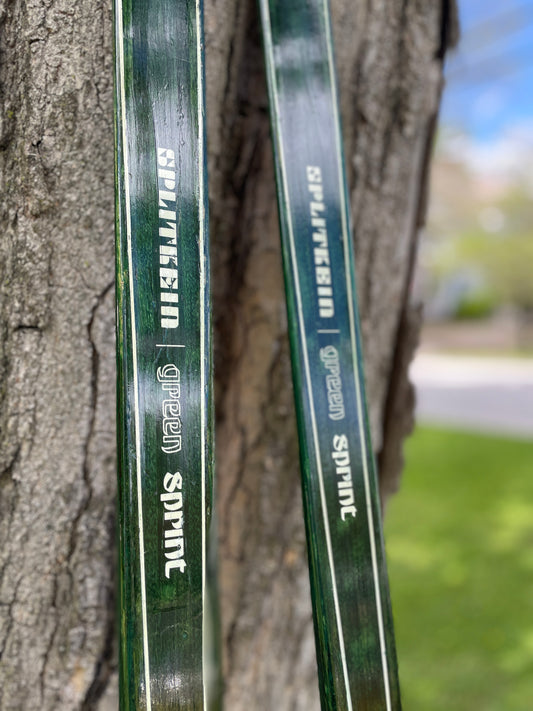 210cm Splitkein Sprint Green Early 1970s Nordic Racing Skis - RARE!!!