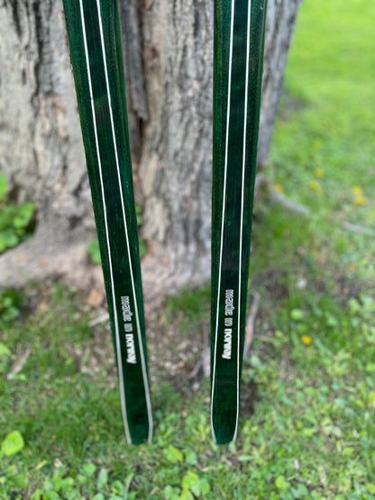 210cm Splitkein Sprint Green Early 1970s Nordic Racing Skis - RARE!!!