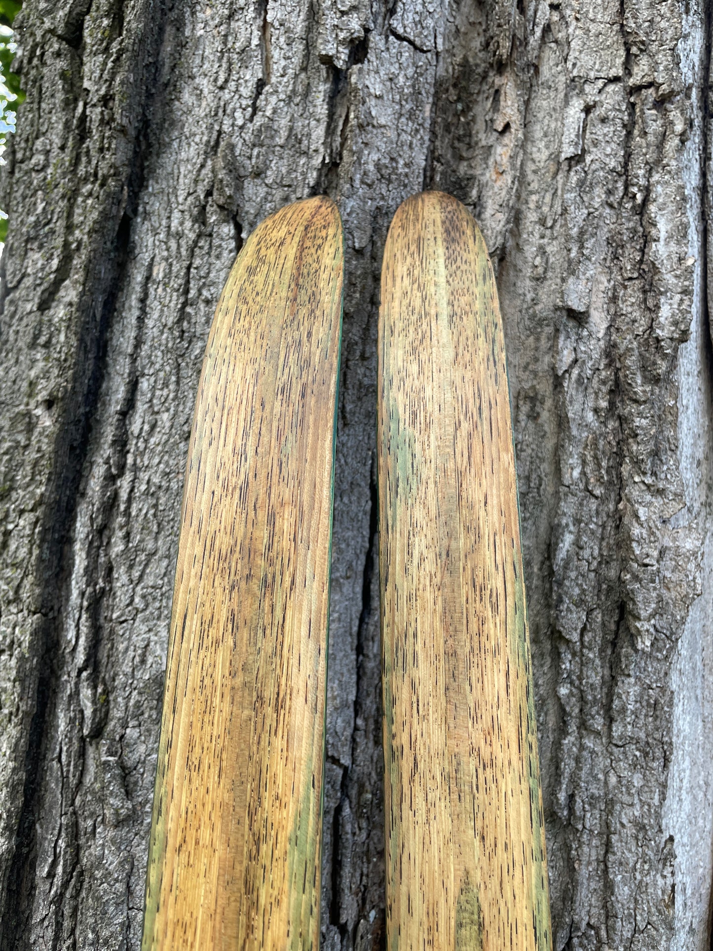 210cm Splitkein Sprint Green Early 1970s Nordic Racing Skis - RARE!!!