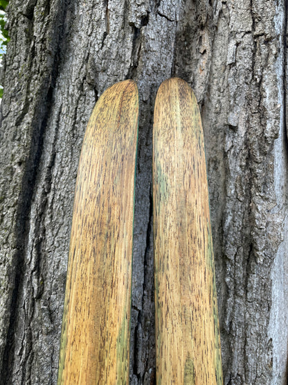 210cm Splitkein Sprint Green Early 1970s Nordic Racing Skis - RARE!!!