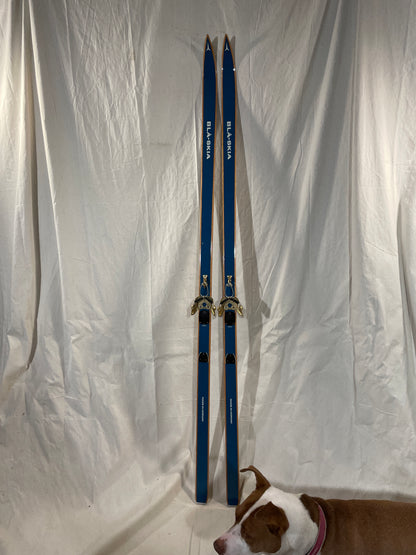 195cm Blå-Skia Wood "Tur-Langrenn" Light Touring Cross-Country Skis - Early 70s - TIMEPIECE!!!!