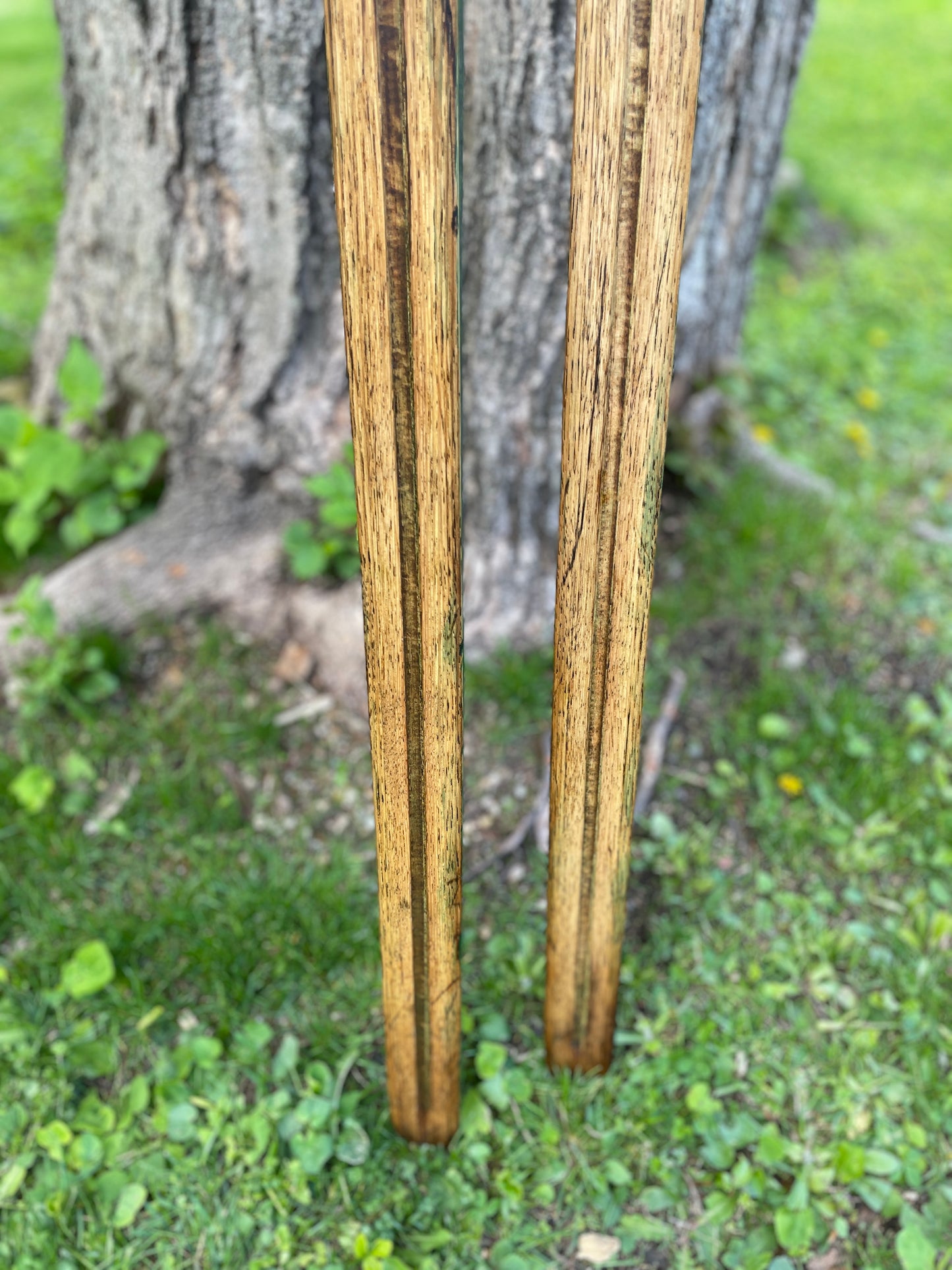 210cm Splitkein Sprint Green Early 1970s Nordic Racing Skis - RARE!!!
