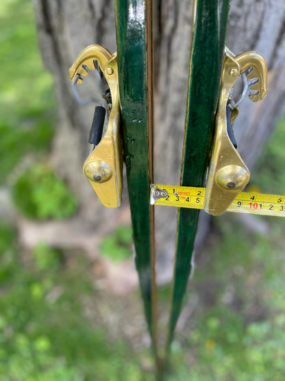 210cm Splitkein Sprint Green Early 1970s Nordic Racing Skis - RARE!!!