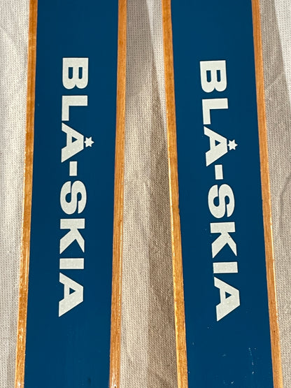 195cm Blå-Skia Wood "Tur-Langrenn" Light Touring Cross-Country Skis - Early 70s - TIMEPIECE!!!!
