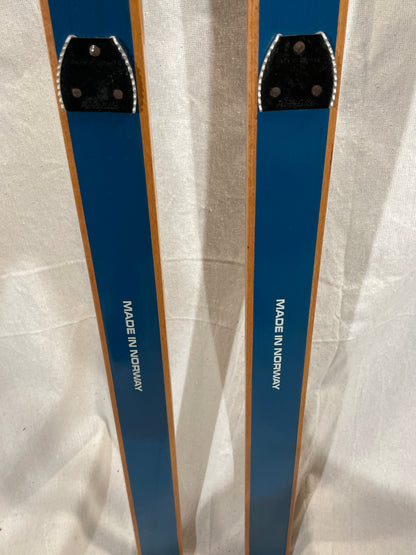 195cm Blå-Skia Wood "Tur-Langrenn" Light Touring Cross-Country Skis - Early 70s - TIMEPIECE!!!!