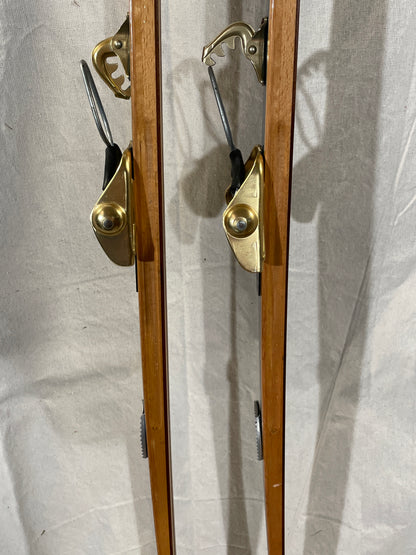 195cm Blå-Skia Wood "Tur-Langrenn" Light Touring Cross-Country Skis - Early 70s - TIMEPIECE!!!!