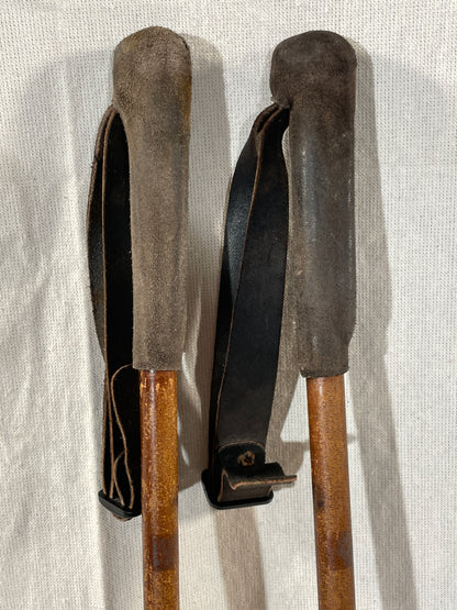 140cm Moon (Sweden) Bamboo Cross-Country Ski Poles - 1960s - RARE