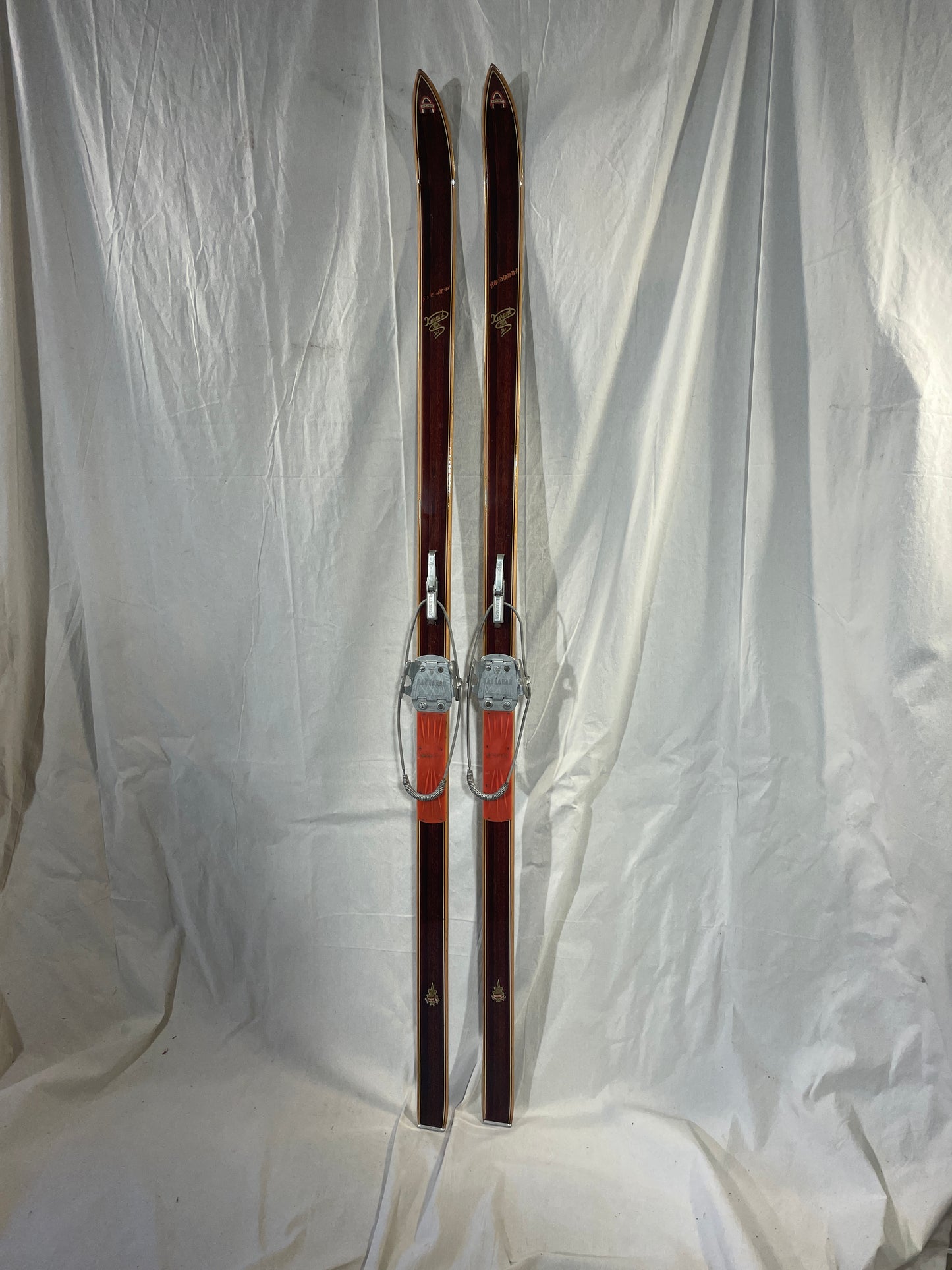 195cm Askjem "Kurant Tur Ski" Wood Cross-Country Touring Skis - BEAUTIFUL - 1960s