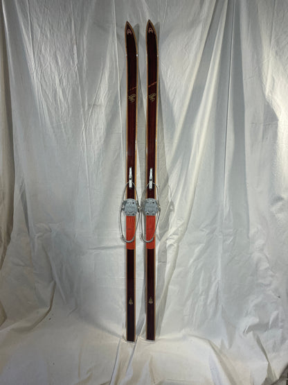195cm Askjem "Kurant Tur Ski" Wood Cross-Country Touring Skis - BEAUTIFUL - 1960s