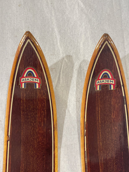 195cm Askjem "Kurant Tur Ski" Wood Cross-Country Touring Skis - BEAUTIFUL - 1960s