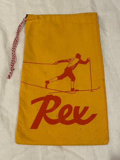 Vintage Rex Cross-Country Ski Wax Carry Bag - 1970s - Cotton with Handy Drawstring