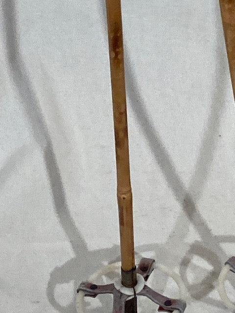 145cm Finnish Bamboo Cross-Country Ski Poles - L. Metso Lahti Finland - Mid 1960s