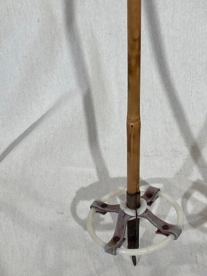 145cm Finnish Bamboo Cross-Country Ski Poles - L. Metso Lahti Finland - Mid 1960s