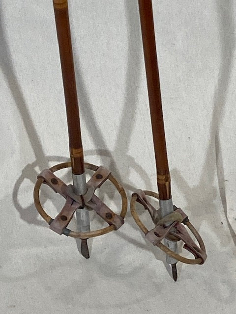 130cm "Korpela" Bamboo Cross-Country Ski Poles - Finland - mid 1960s