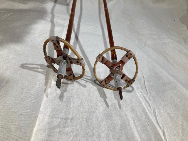 130cm "Korpela" Bamboo Cross-Country Ski Poles - Finland - mid 1960s