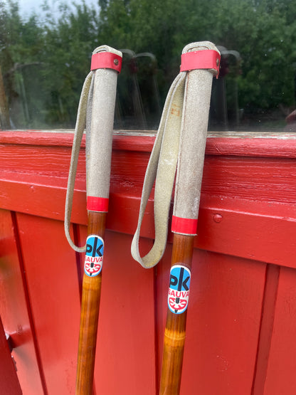 145cm "Korpela" Bamboo Cross-Country Ski Poles - FINLAND SUOMI FINLAND - 1960s