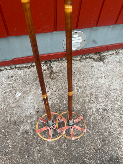 145cm "Korpela" Bamboo Cross-Country Ski Poles - FINLAND SUOMI FINLAND - 1960s