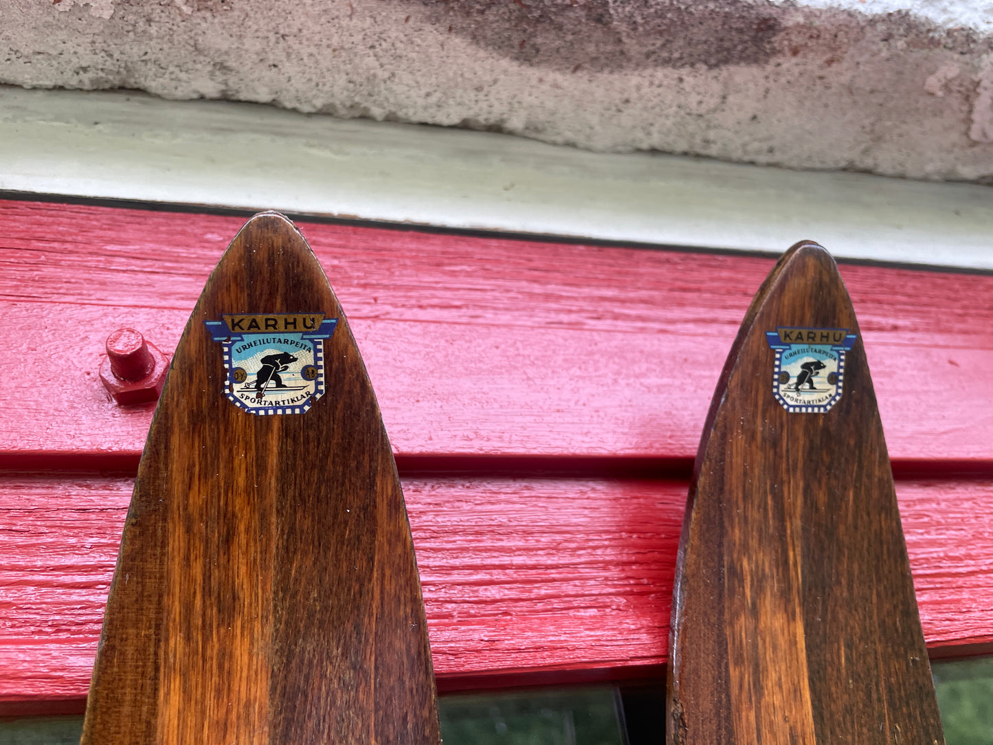215cm Vintage Karhu "Retki" Wood Cross-Country Skis