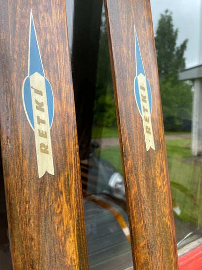 215cm Vintage Karhu "Retki" Wood Cross-Country Skis
