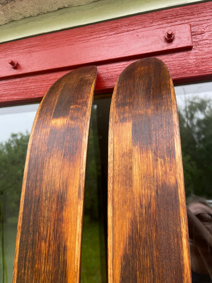 215cm Vintage Karhu "Retki" Wood Cross-Country Skis