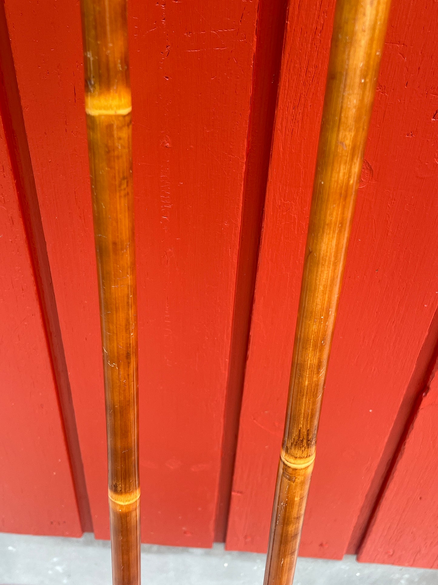 105cm "Korpela" Bamboo Cross-Country Ski Poles - Cool Leather/Wicker Baskets!!!
