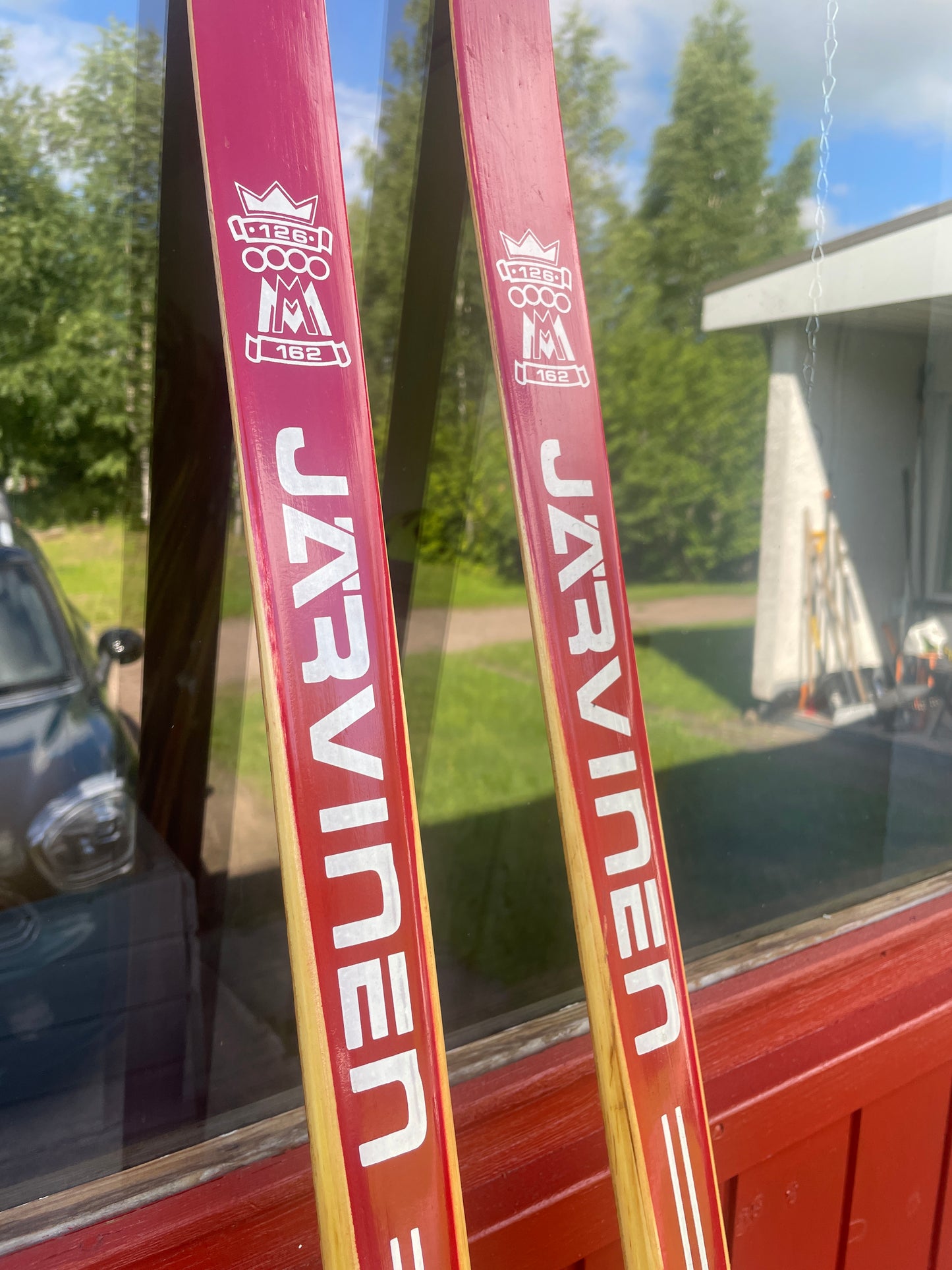 210cm Esko Järvinen Wood Cross-Country Racing Skis - 1974 - Highly Desirable Birch Base (Copy)