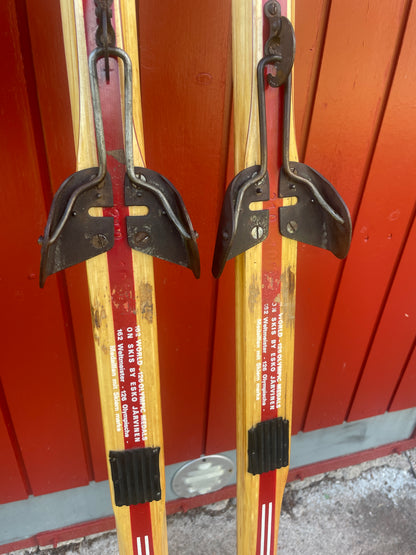 210cm Esko Järvinen Wood Cross-Country Racing Skis - 1974 - Highly Desirable Birch Base (Copy)