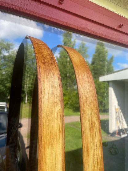 210cm Esko Järvinen Wood Cross-Country Racing Skis - 1974 - Highly Desirable Birch Base (Copy)