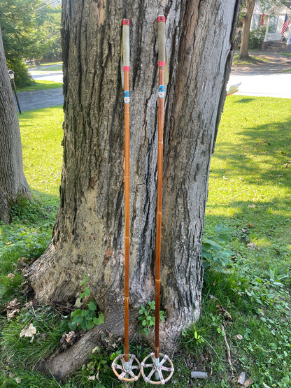 132.5cm "Korpela" Bamboo Cross-Country Ski Poles - Genius Basket Repair!!!