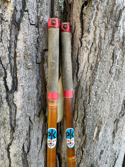 132.5cm "Korpela" Bamboo Cross-Country Ski Poles - Original Patina!