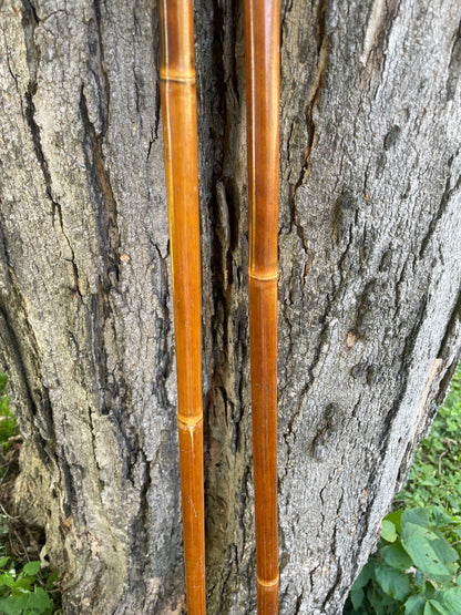 132.5cm "Korpela" Bamboo Cross-Country Ski Poles - Original Patina!