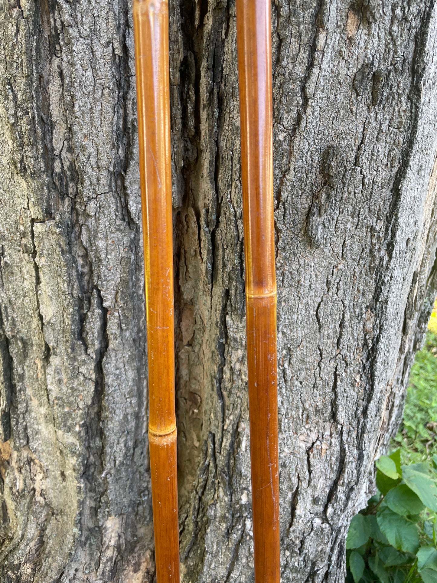 132.5cm "Korpela" Bamboo Cross-Country Ski Poles - Original Patina!