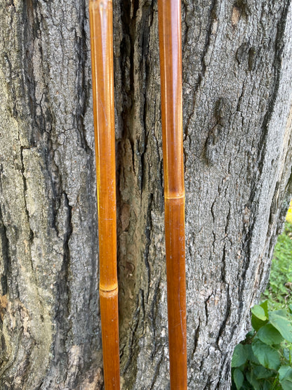132.5cm "Korpela" Bamboo Cross-Country Ski Poles - Original Patina!