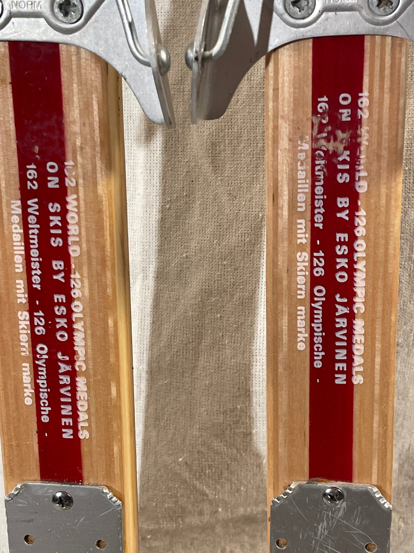 210cm Esko Järvinen Wood Cross-Country Racing Skis - Birch Base - Never Tarred