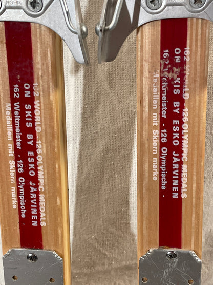 210cm Esko Järvinen Wood Cross-Country Racing Skis - Birch Base - Never Tarred