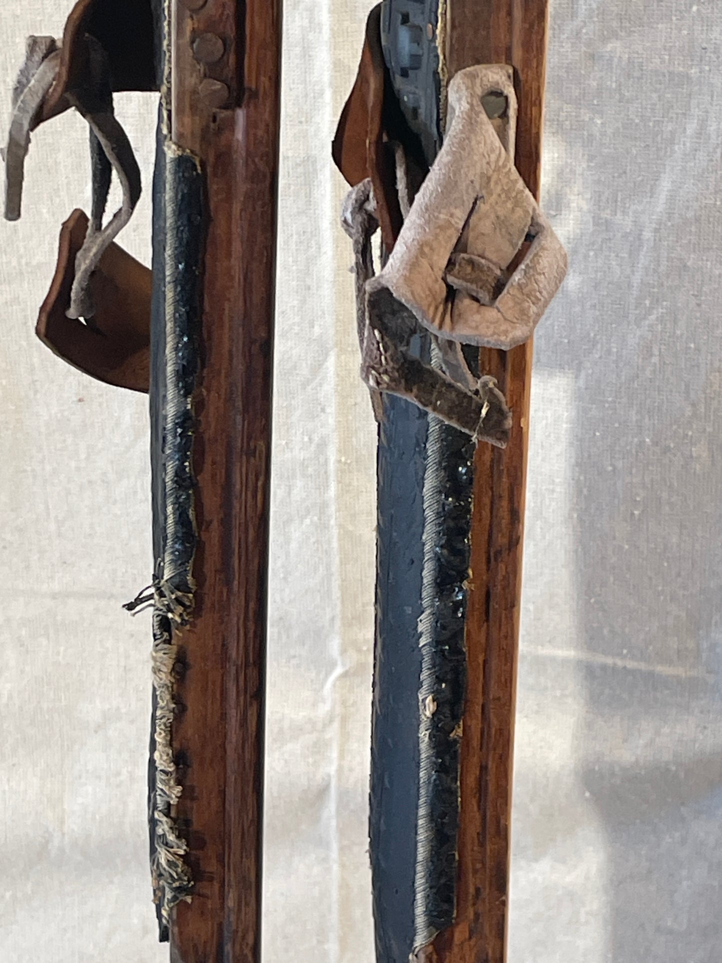 215cm SOLID WOOD Lampinen Vintage Cross-Country Skis from FINLAND - 1940s