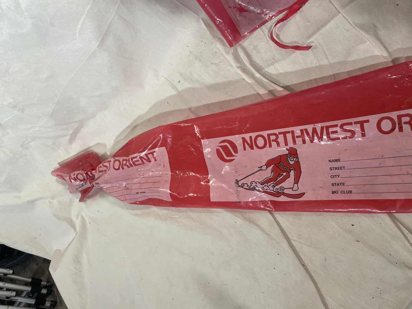 Northwest Orient Airlines Plastic Ski Bags - RARE!!!