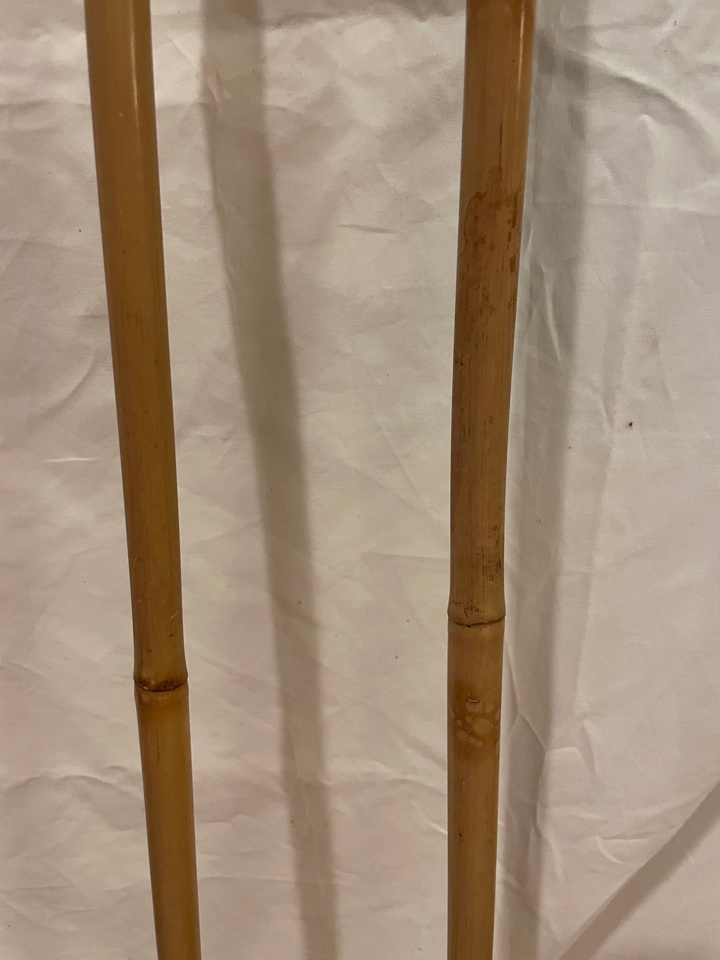 135cm Finnish Bamboo Cross-Country Ski Poles - early 1960s - PATRIOTIC COLOURS!!!