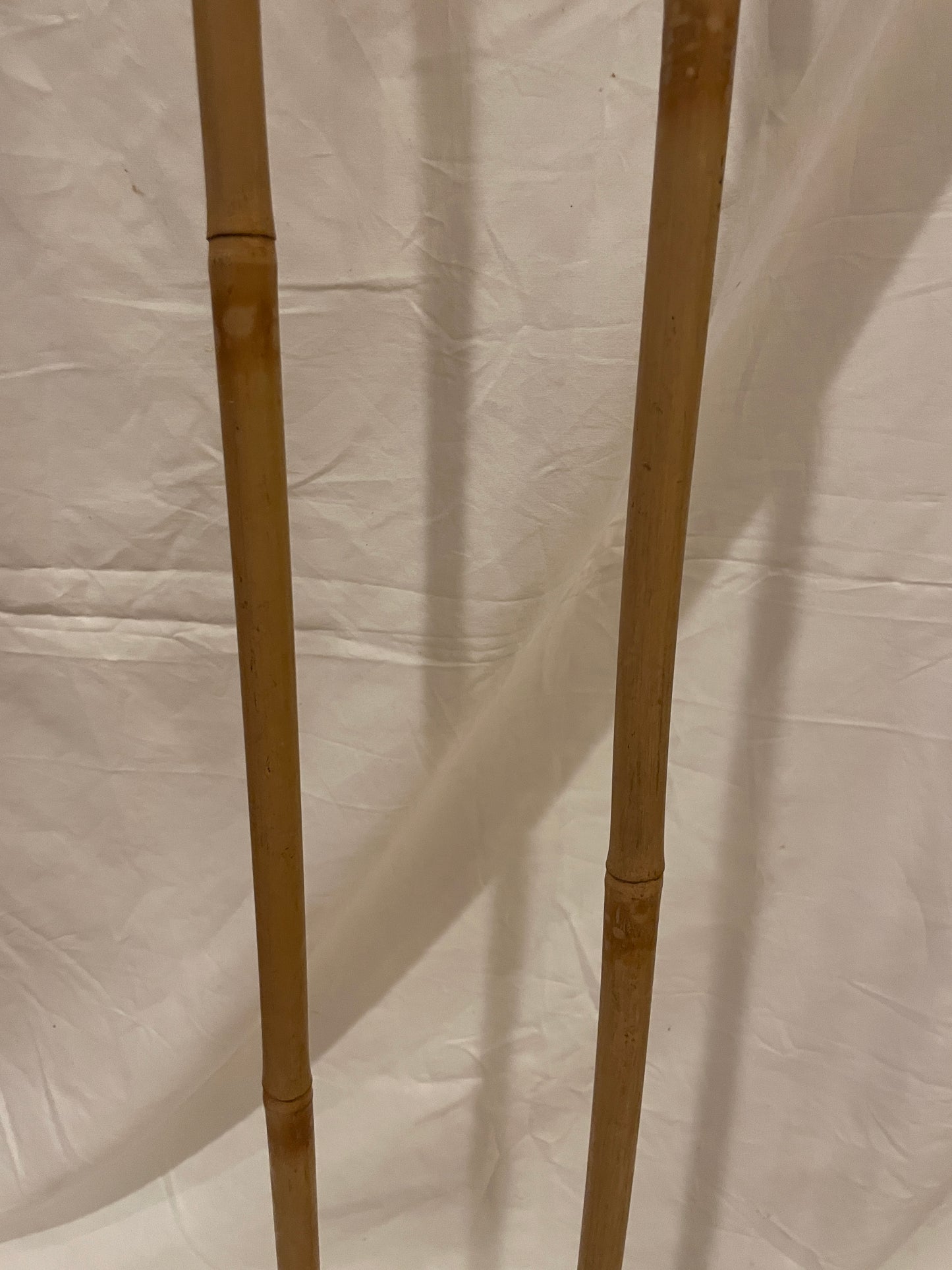 135cm Finnish Bamboo Cross-Country Ski Poles - early 1960s - PATRIOTIC COLOURS!!!