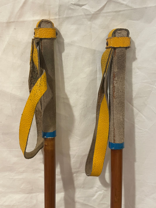140cm Järvinen Bamboo Cross-Country Ski Poles - late 1960s - FINLAND