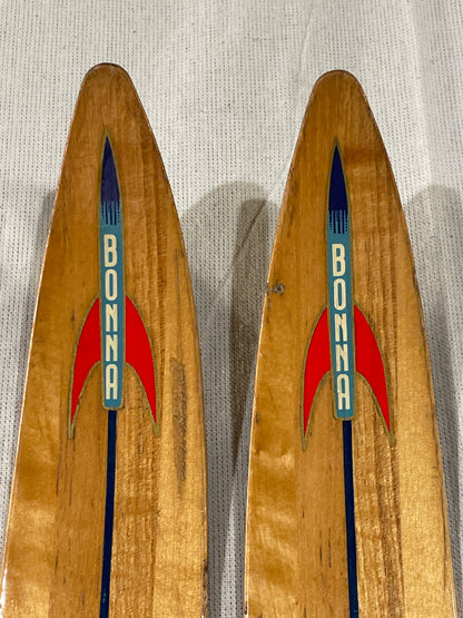 205cm Bonna "Konkurranse" Vintage Wood Cross-Country Racing Skis - NORWAY NORWAY - 1960!!!!