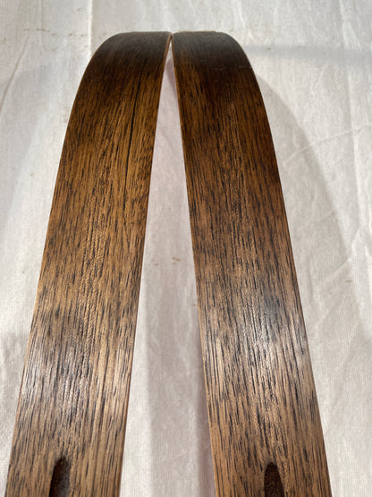 200cm Toppen Hallgeir Brenden "Balsa-Lett" Wood Cross-Country Racing Skis - RARE RED COLOUR - 1960s from Norway!!!!!!