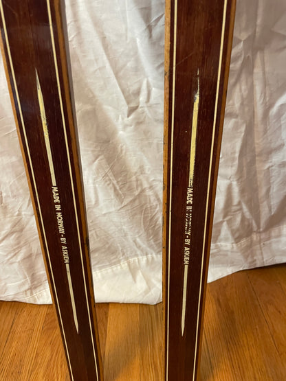 195cm Askjem "Elite" Early 1970s Wood Cross-Country Skis - The Smell of Fresh PINE TAR!!!