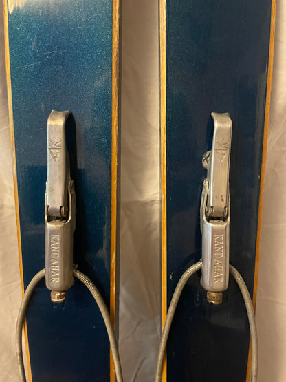 200cm Gravdal Norwegian Wood Jumping Skis from 1960s - FAR OUT COLOUR!!!