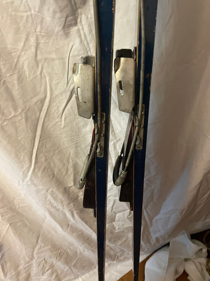 200cm Gravdal Norwegian Wood Jumping Skis from 1960s - FAR OUT COLOUR!!!