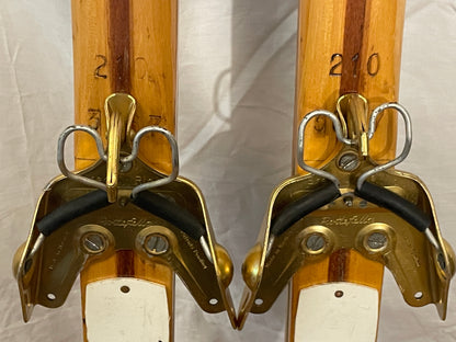 210cm Landsem Late 1960s Wood Cross-Country Racing Skis - NORWAY - Decals in Good Shape!