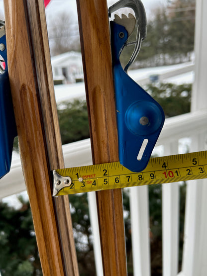 215cm Blå-Skia Wood "Tur-Langrenn" Light Touring Cross-Country Skis - Late 1960s - Veldig Hyggelig!