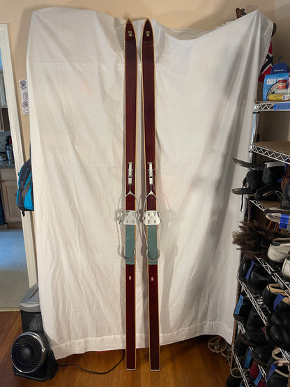 205cm Madshus "Clipper" Cross-Country Touring Skis - early 1960s - BARELY USED!!!