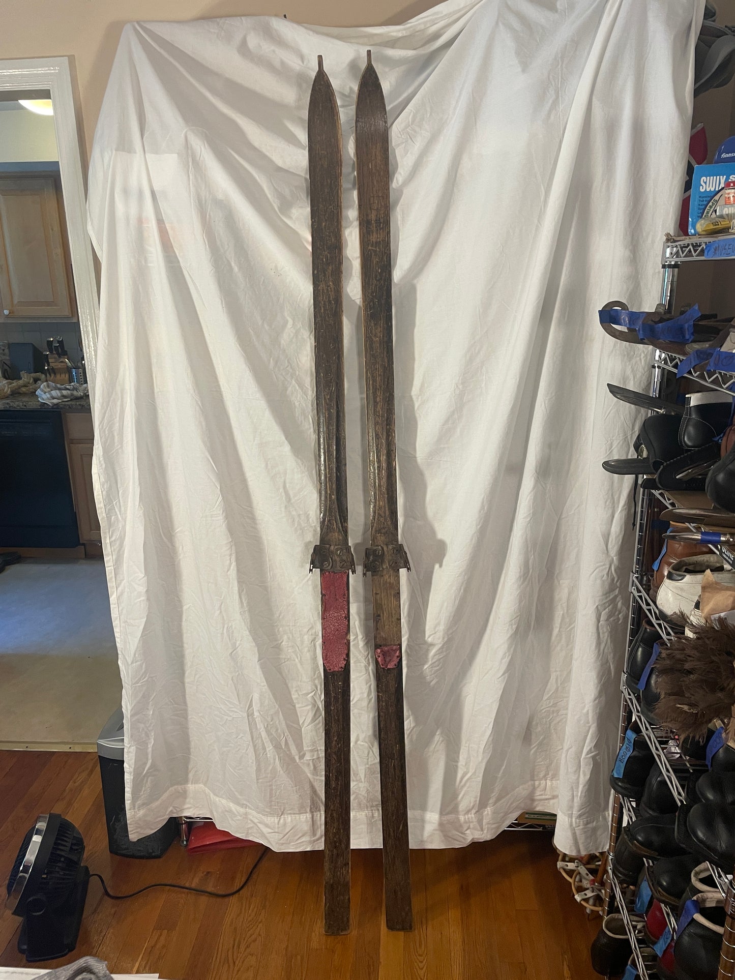 200cm Norwegian "Sukkerbit" Cross-Country Skis HAND MADE 1930s